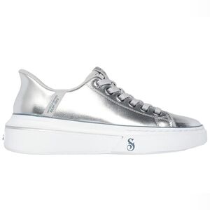 Skechers Metallic Silver Low-Top Sneakers